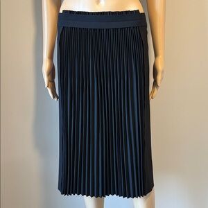 Elie Tahari Dark Blue Maxi Skirt with Accordion Pleat Front.